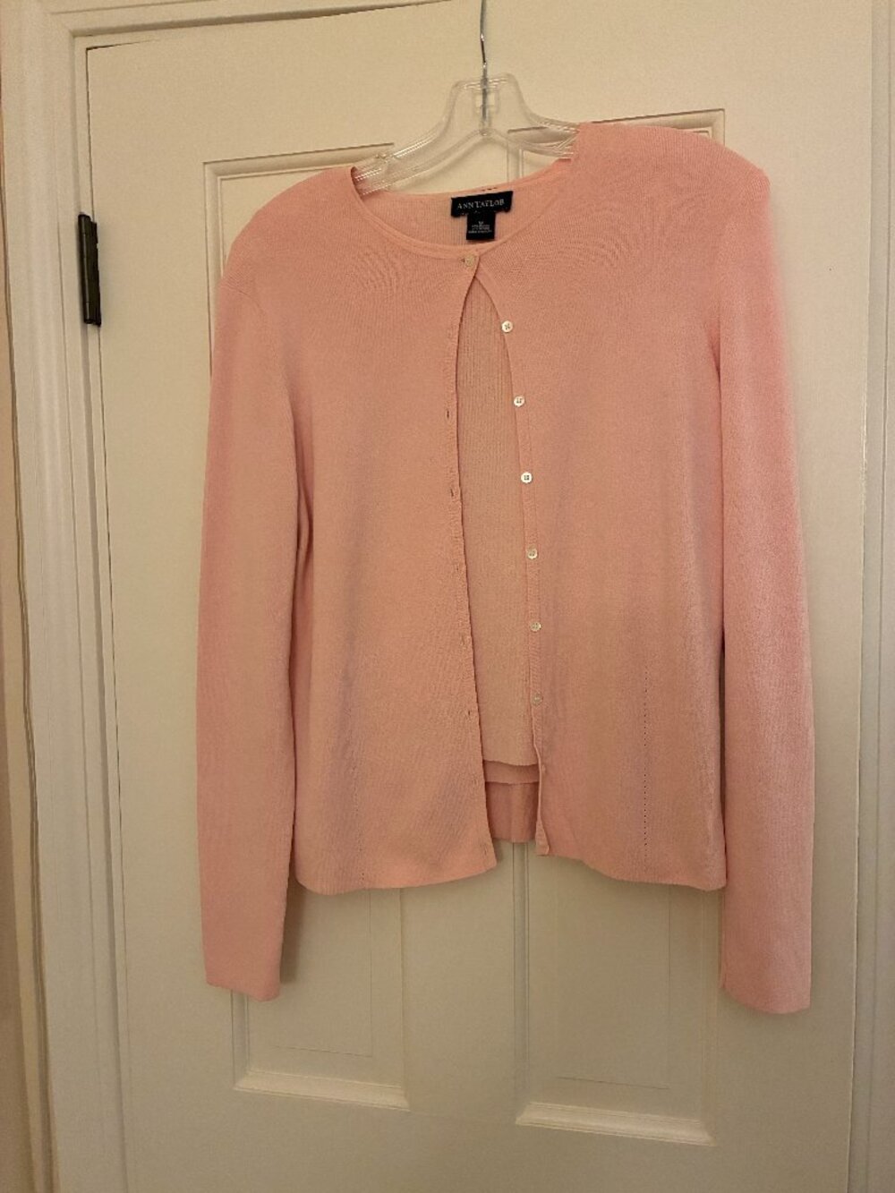 Woman Ann Taylor Twinset Sweater Medium Light Pink